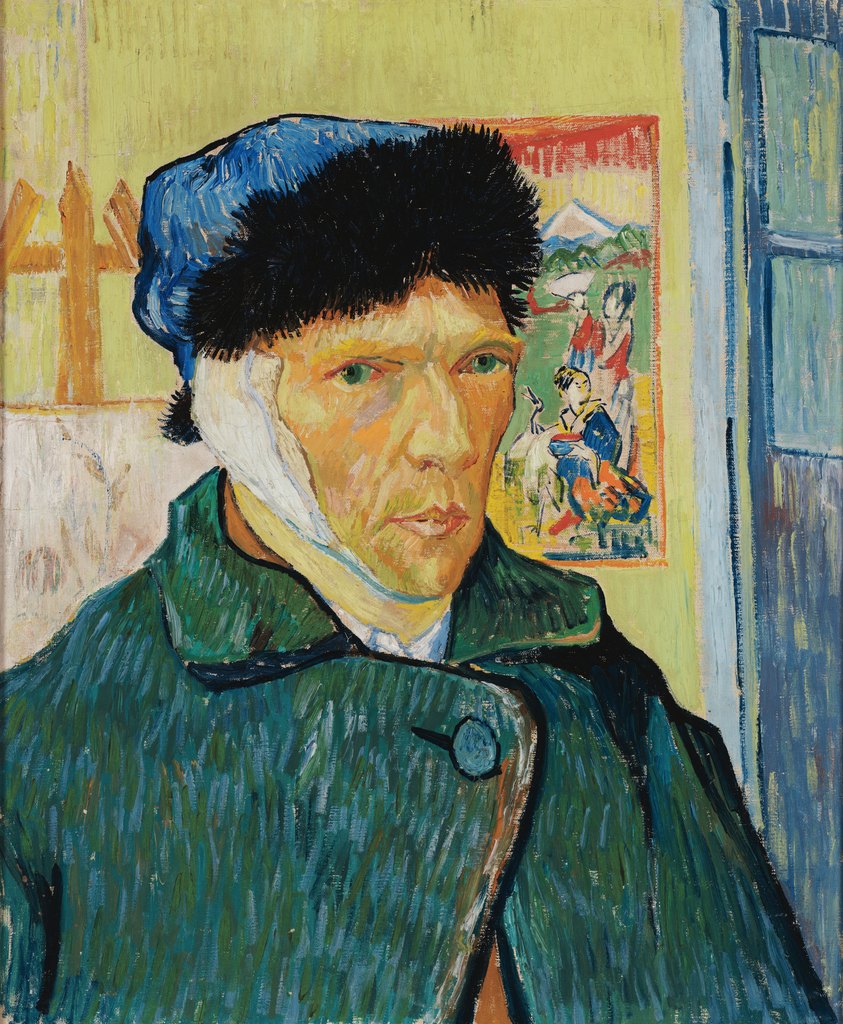 Autorretrato con la oreja vendada, Vincent van Gogh, Arlés, enero de 1889