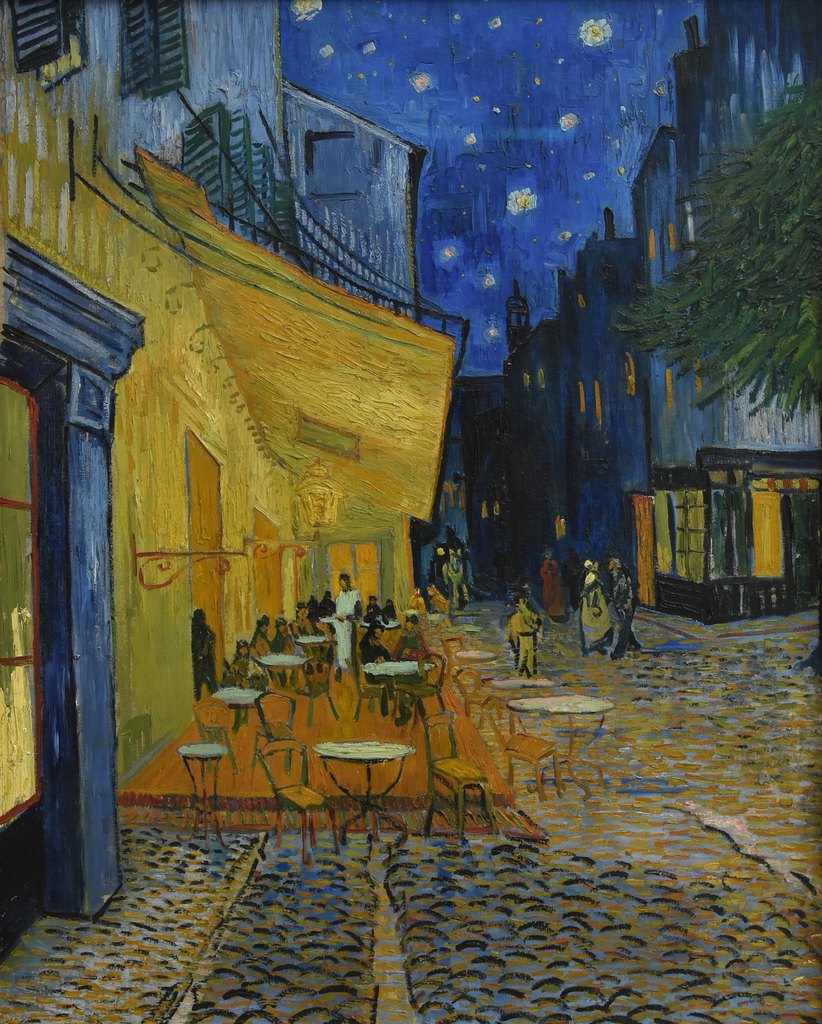 Terraza de café por la noche, Vincent van Gogh, Arlés, mediados de septiembre de 1888