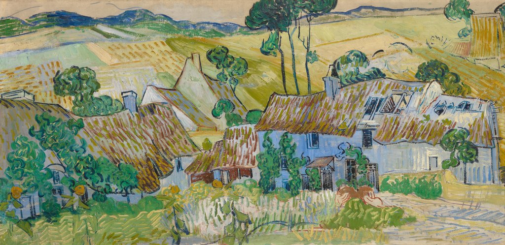 Granjas cerca de Auvers, Vincent van Gogh, Auvers-sur-Oise, 1890 (probablemente junio según la Tate; julio según vggallery)