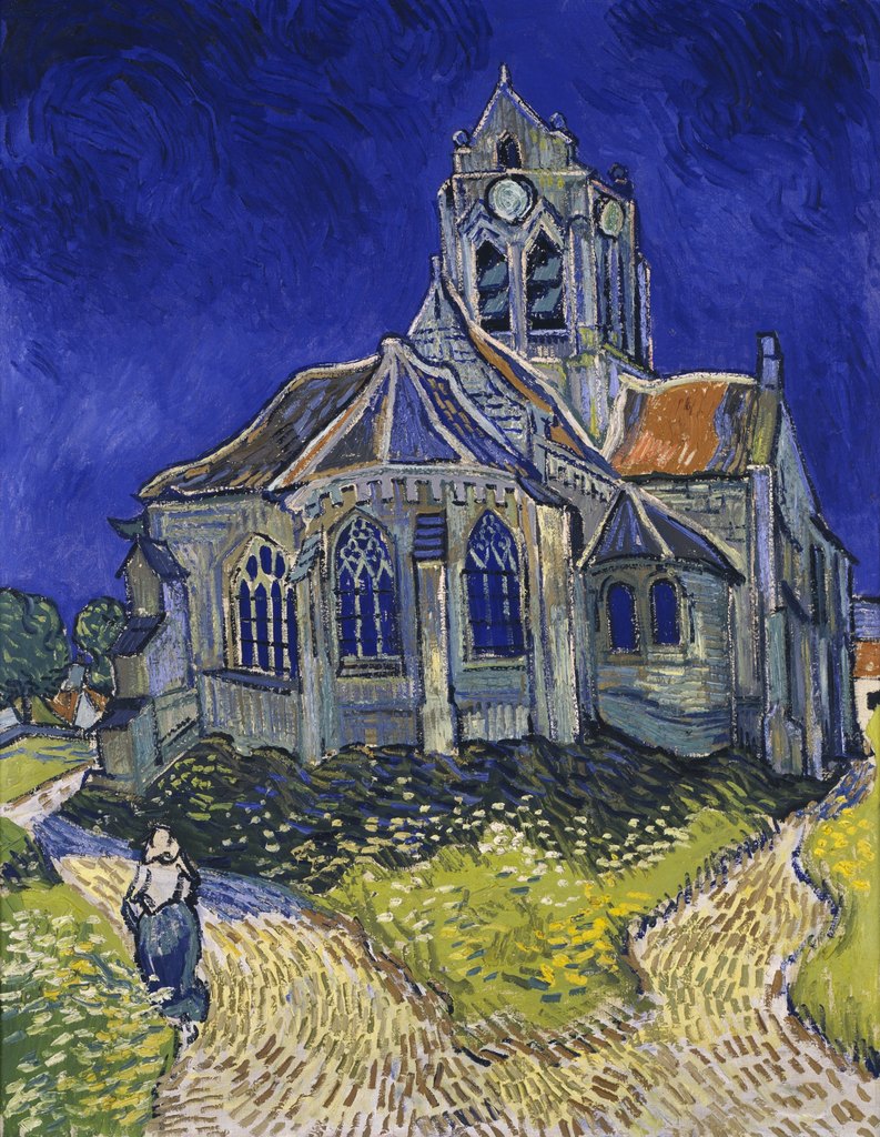 La iglesia de Auvers-sur-Oise, Vincent van Gogh, Auvers-sur-Oise, junio de 1890