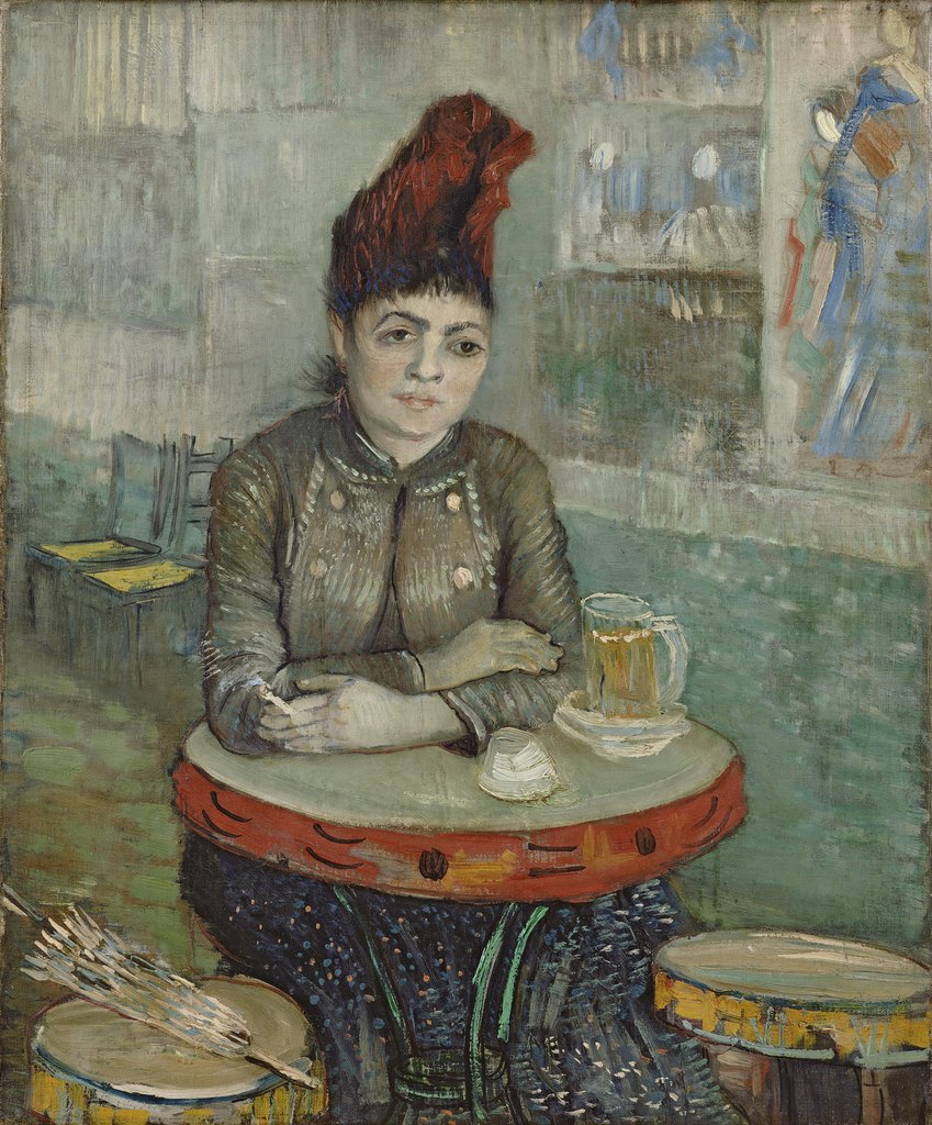 Agostina Segatori sentada en el Café du Tambourin, Vincent van Gogh, París, enero–marzo de 1887