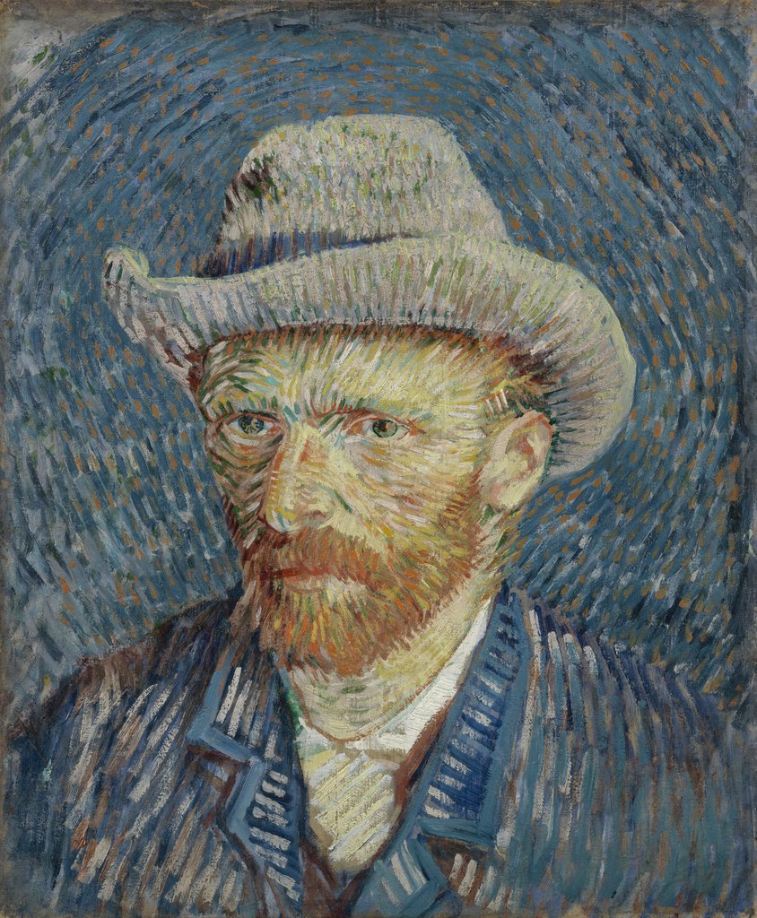 Autorretrato con sombrero de fieltro gris, Vincent van Gogh, París, septiembre–octubre de 1887