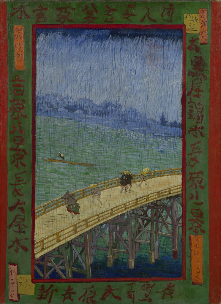 Puente bajo la lluvia (según Hiroshige), Vincent van Gogh, París, octubre-noviembre de 1887