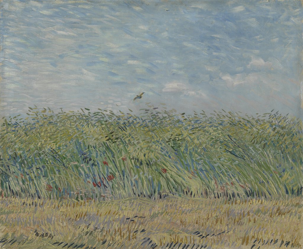 Trigal con amapolas y perdiz, Vincent van Gogh, París, junio-julio de 1887