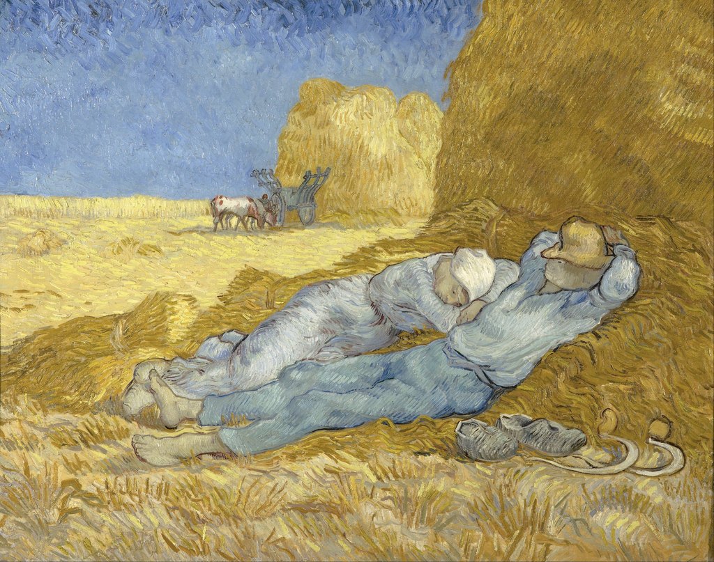 La siesta (después de Millet), Vincent van Gogh, Saint-Rémy, diciembre de 1889 – enero de 1890