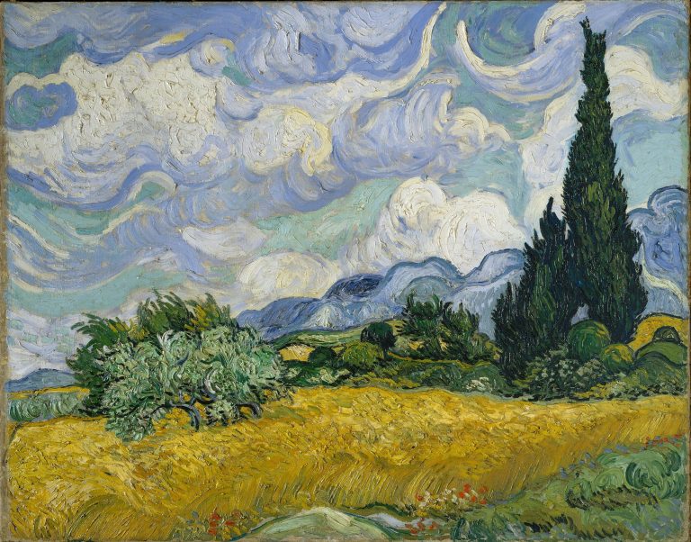 Campo de trigo con cipreses, Vincent van Gogh (1889)