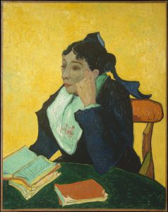 L’Arlésienne, Madame Ginoux con libros, de Van Gogh