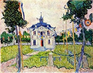 El ayuntamiento de Auvers el 14 de julio de 1890, de Van Gogh