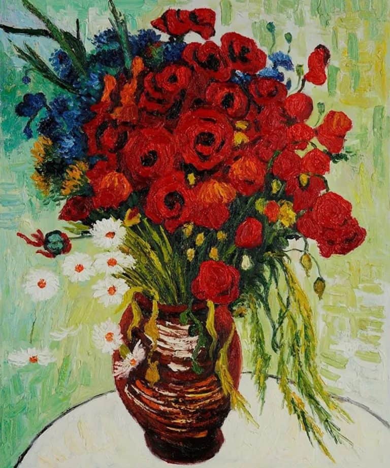 Vaso com Margaridas e Papoulas, Vincent van Gogh
