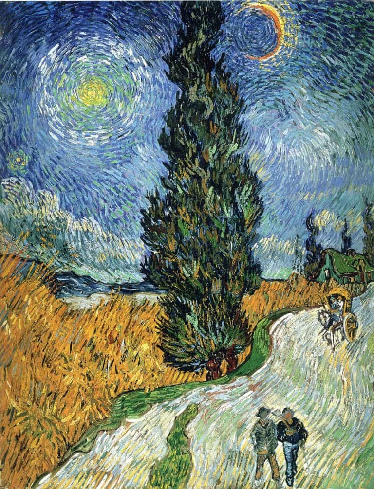 Estrada com Cipreste e Estrela, Vincent van Gogh