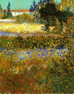 Jardín con flores, de Van Gogh