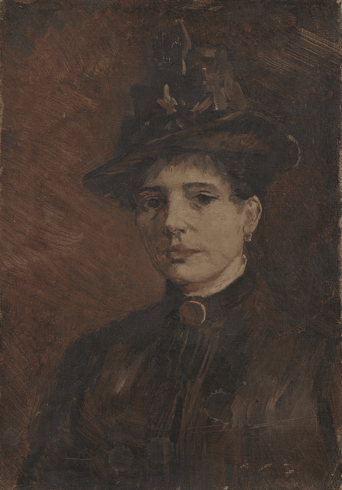 retrato de mujer con sombrero vincent van gogh