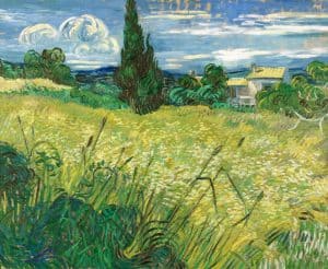 Campo de trigo con cipreses, de Van Gogh