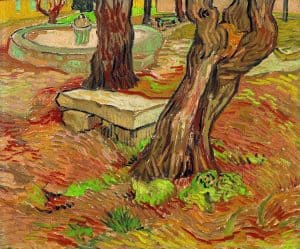Banco de piedra en el jardín del hospital de Saint-Paul, de Van Gogh