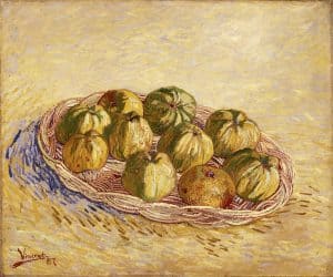 Naturaleza muerta con cesta de manzanas, de Van Gogh