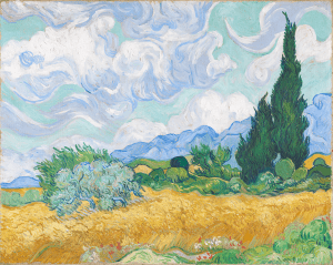 Trigal con cipreses, de Van Gogh