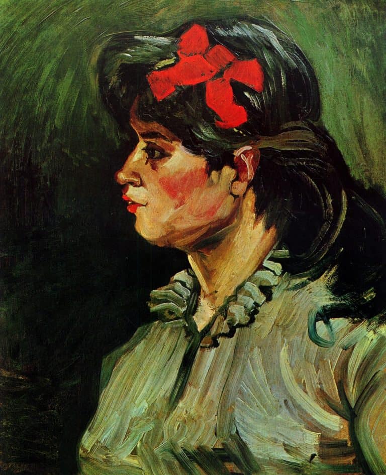 Retrato de uma mulher com fita vermelha (Antuérpia, 1885), Vincent van Gogh