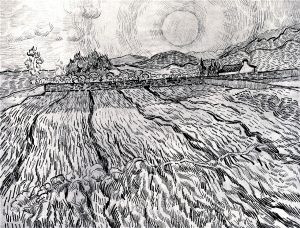 Campo cercado detrás del hospital de Saint-Paul, de Van Gogh
