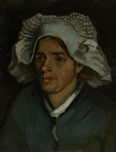Cabeza de mujer campesina con gorra blanca, de Van Gogh