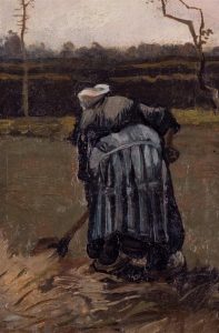 Mujer campesina cavando de espaldas, de Van Gogh
