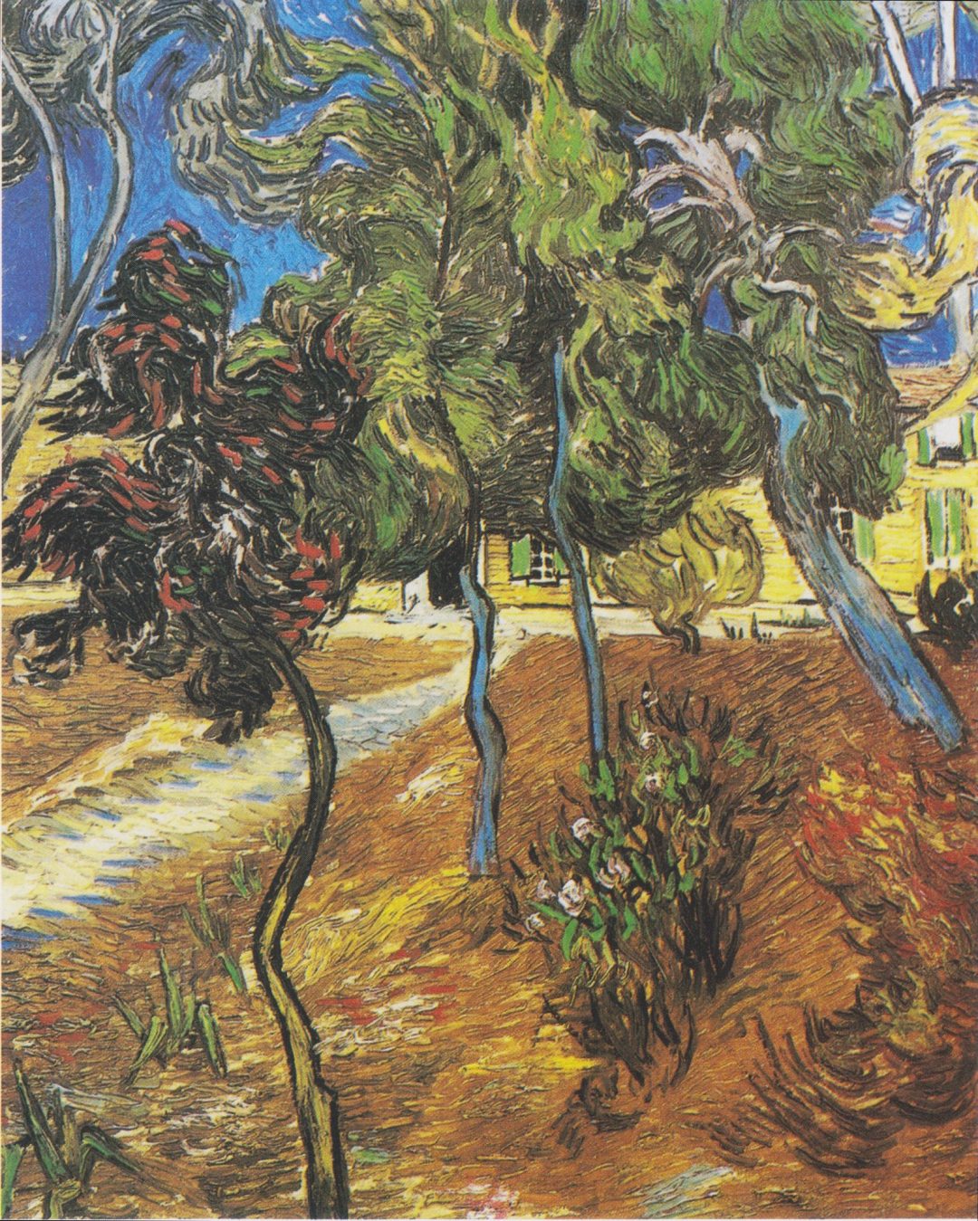 Árboles en el jardín del hospital de Saint-Paul, Van Gogh, 1889