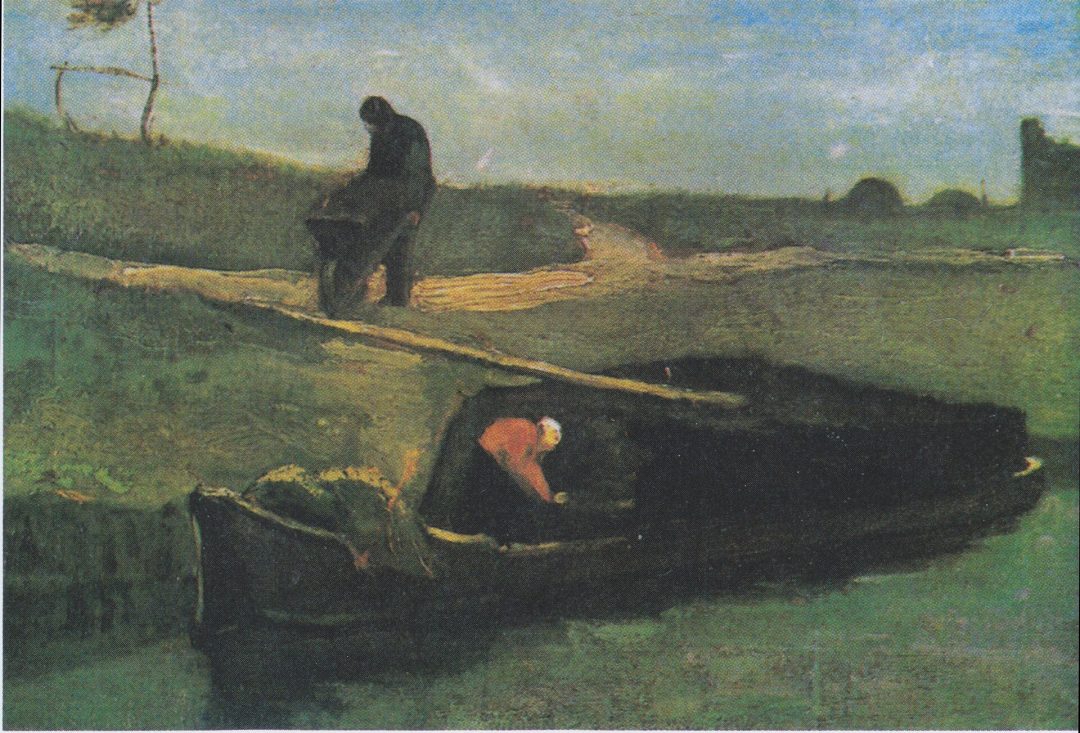 Barca de turba con dos figuras, de Van Gogh, 1883