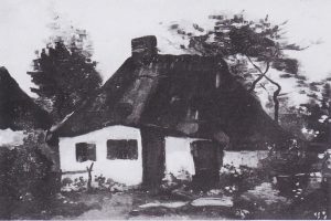 Cabaña con árboles, de Van Gogh