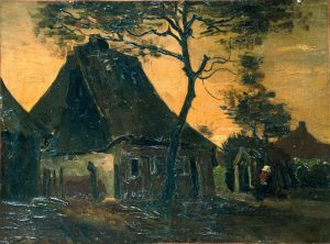 Cabaña con árboles, de Van Gogh