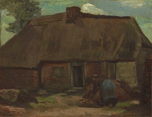 Cabaña con campesina cavando, de Van Gogh