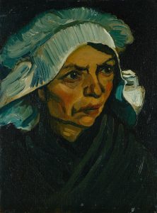 Cabeza de campesina con cofia blanca, de Van Gogh