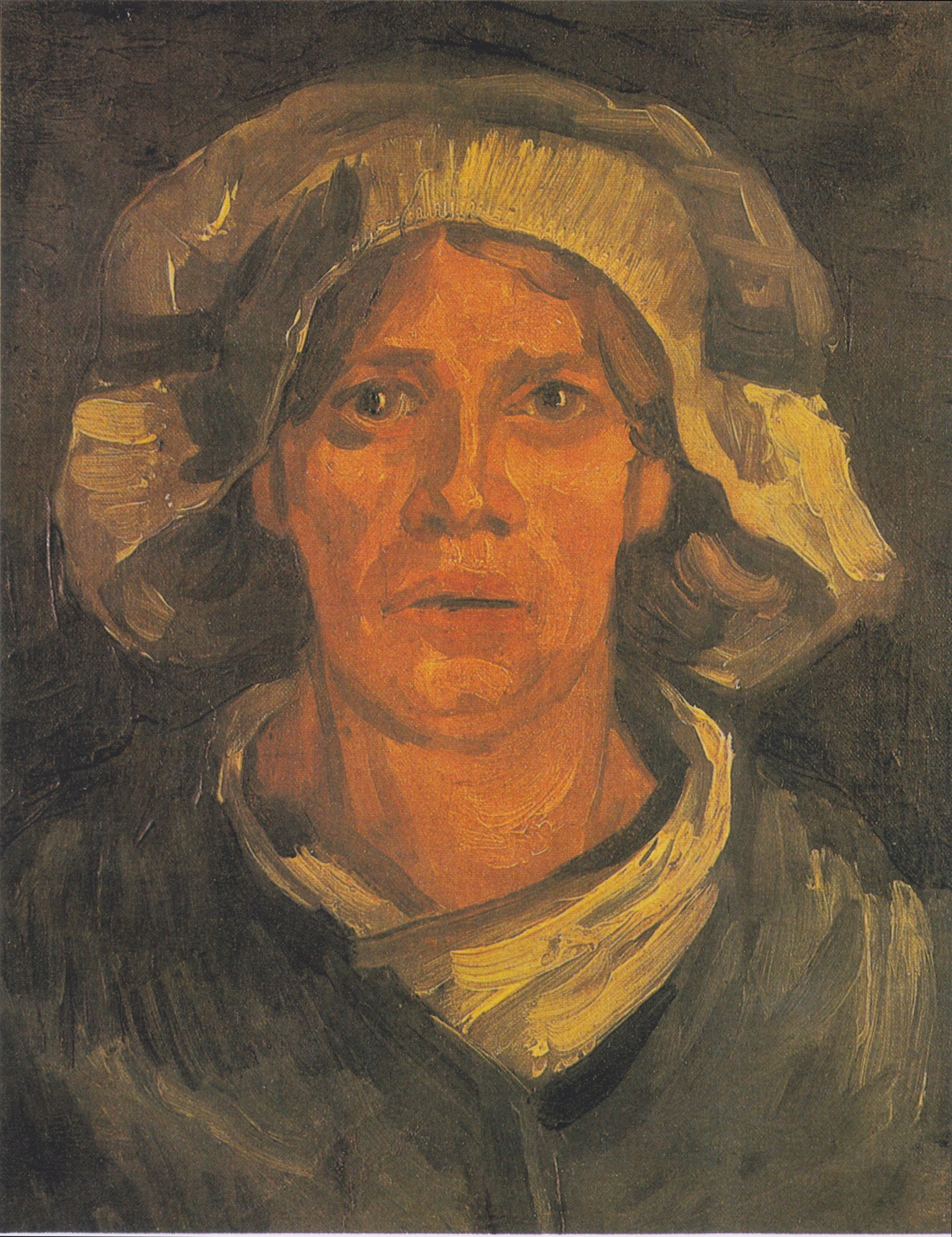 Cabeza de campesina con cofia blanca, de Van Gogh (1885), Kunstmuseum Bern