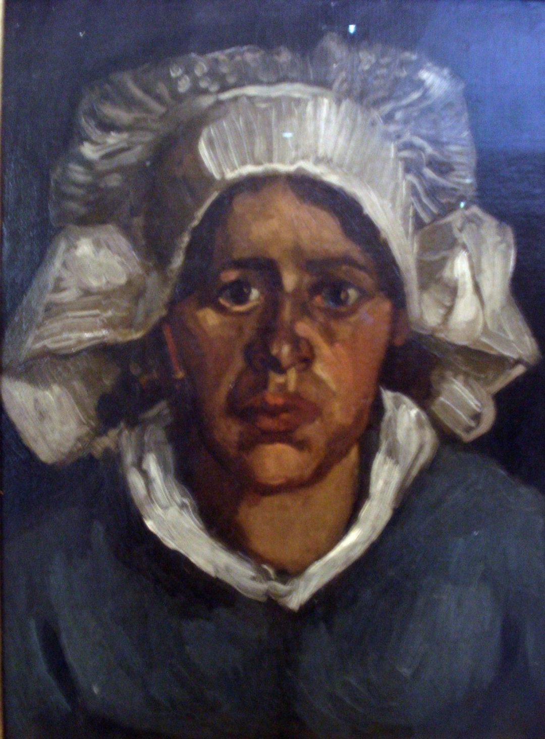 Cabeza de campesina con cofia blanca, de Van Gogh (1885), Norton Simon Museum