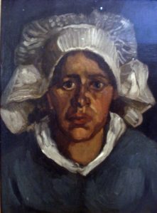 Cabeza de campesina con cofia blanca, de Van Gogh