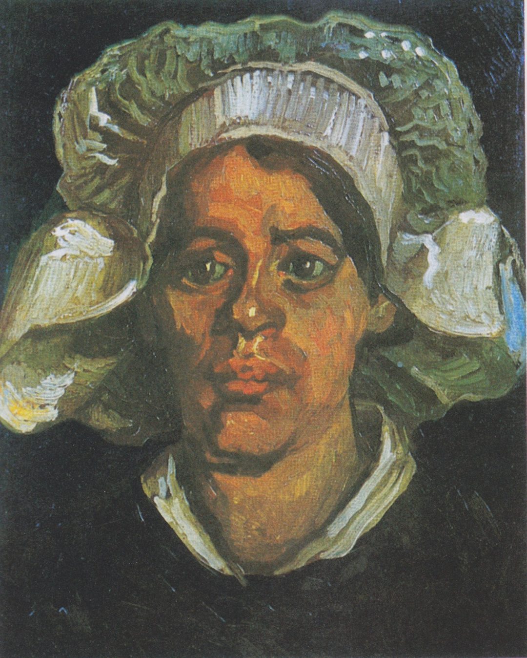 Cabeza de campesina con cofia blanca (Gordina de Groot), de Van Gogh, 1885
