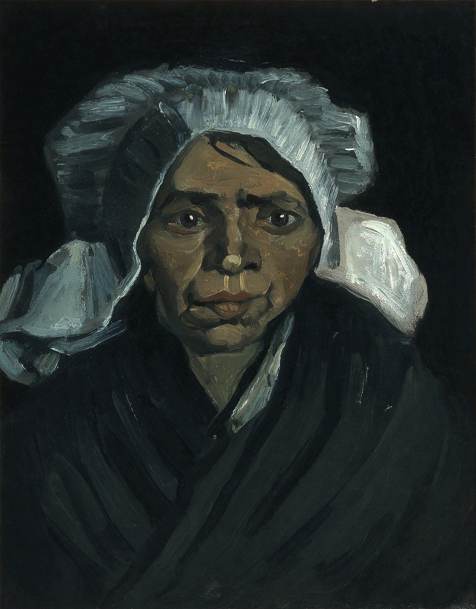 Cabeza de campesina con cofia blanca, Van Gogh, 1884