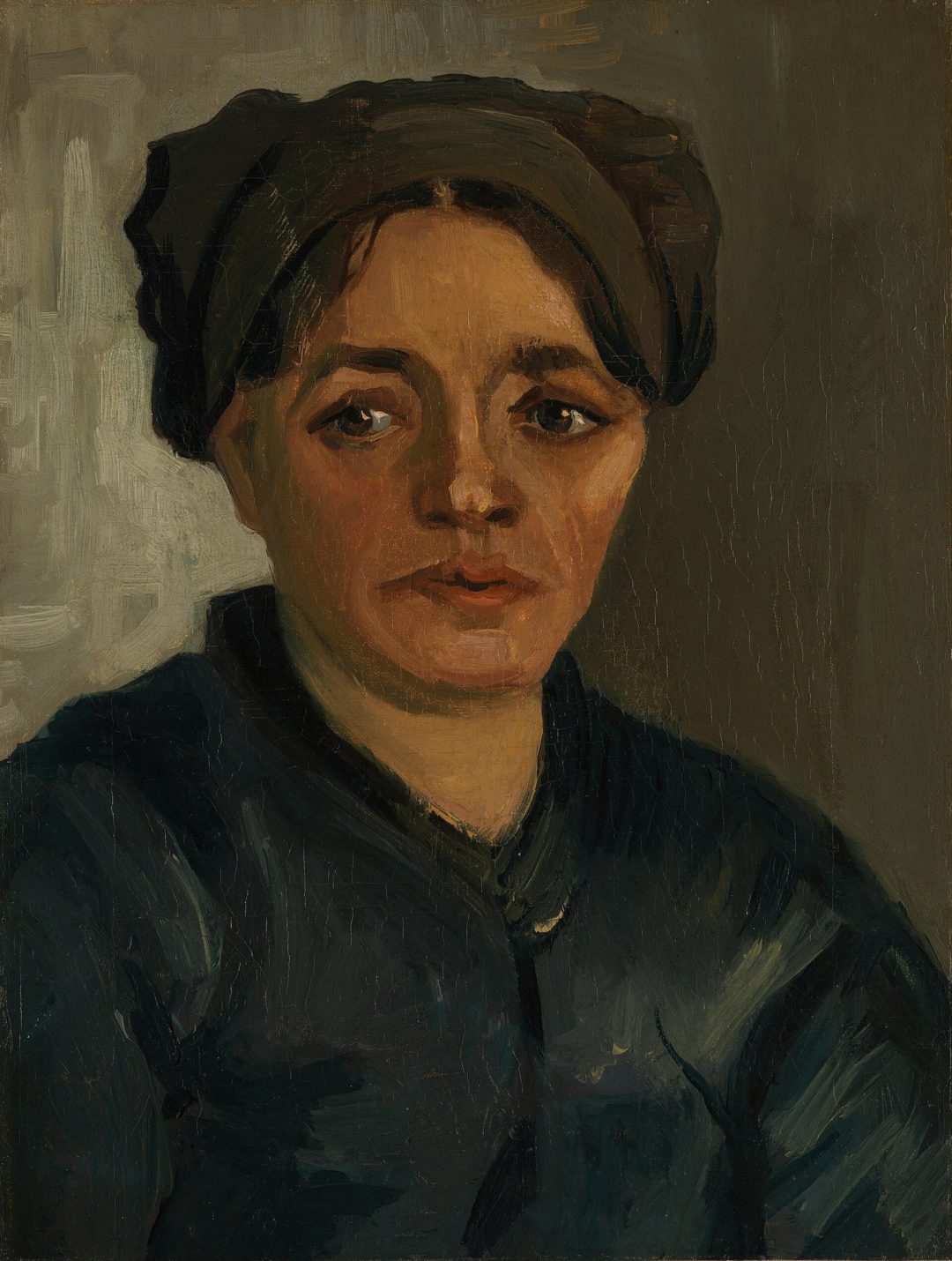 Cabeza de campesina con cofia oscura, de Van Gogh, National Gallery