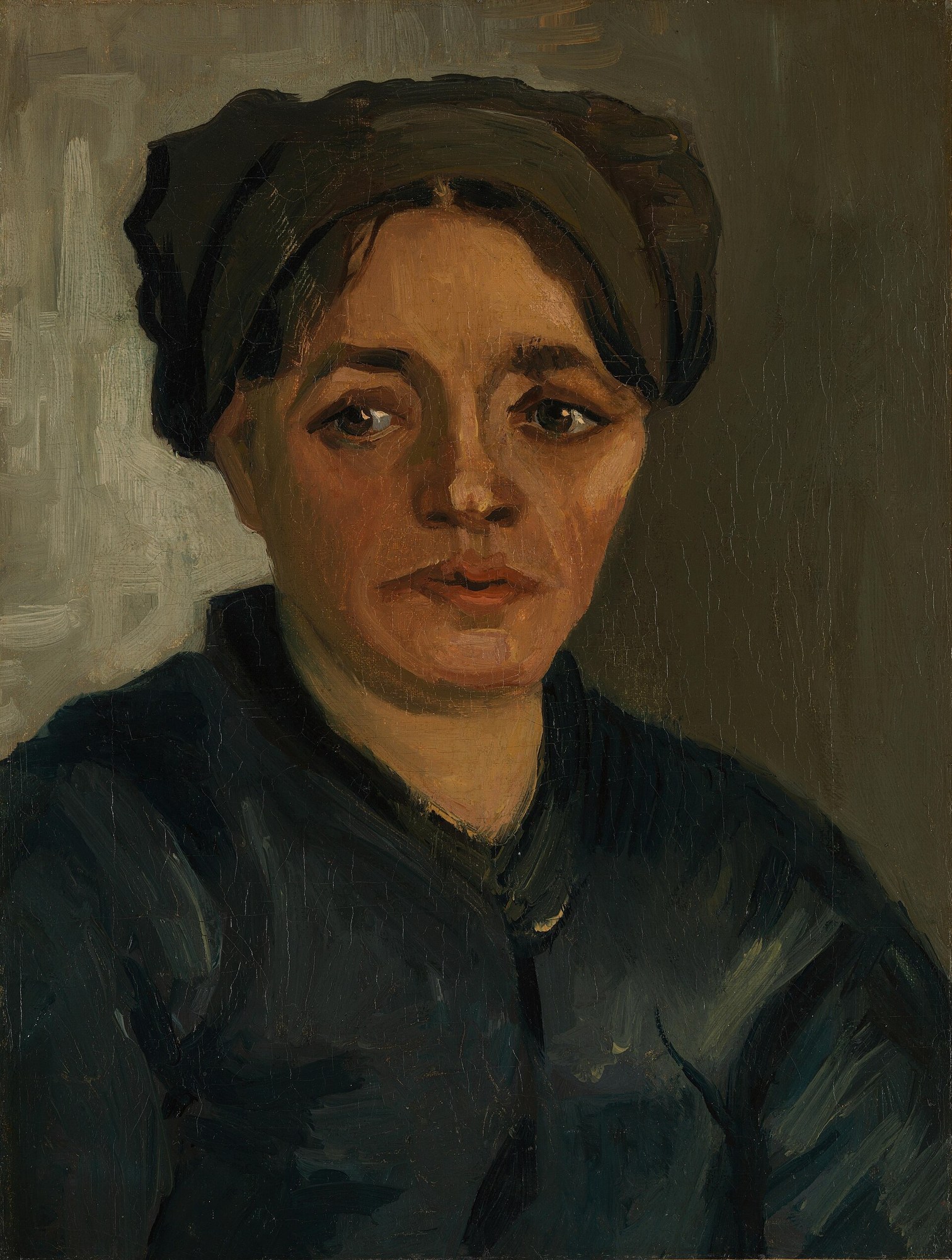 Cabeza de campesina con cofia oscura, de Van Gogh, National Gallery
