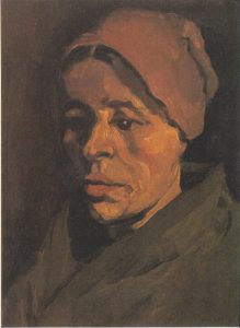 Cabeza de campesina con cofia parda, de Van Gogh