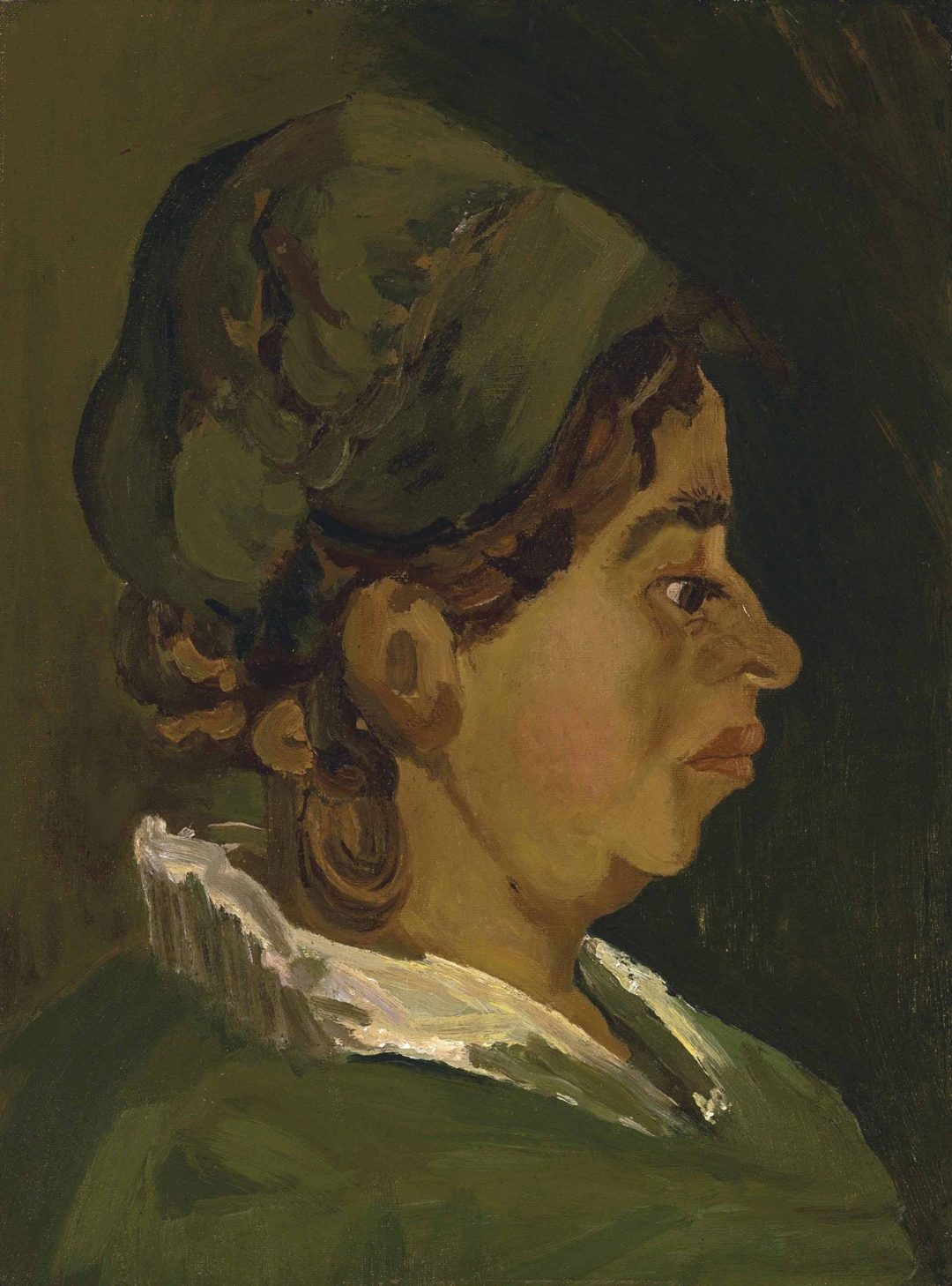 Cabeza de campesina con gorro pardo, de Van Gogh (Nuenen, 1885)