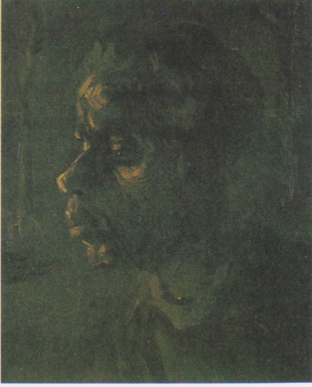 Cabeza de campesina contra el cielo nocturno, de Van Gogh (1885)