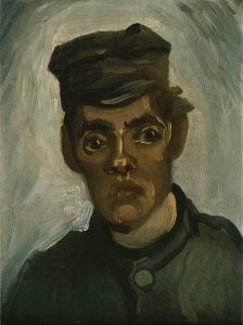 Cabeza de joven campesino con gorra, de Van Gogh