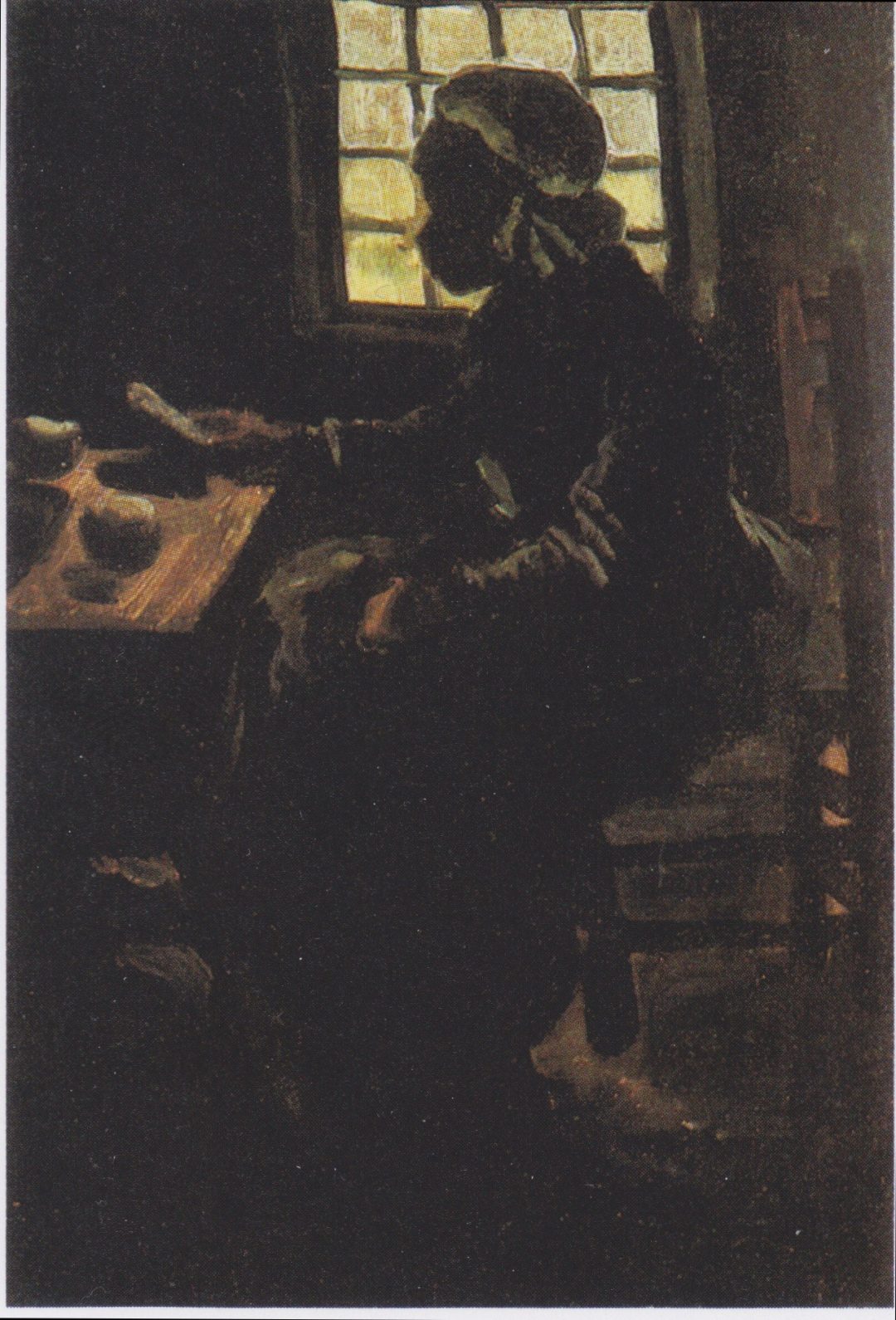Campesina a la mesa junto a la ventana, Van Gogh, 1885