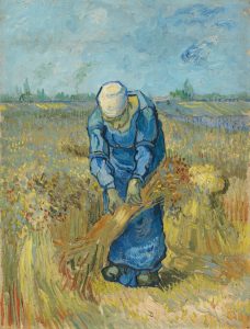 Campesina atando gavillas, según Millet, de Van Gogh
