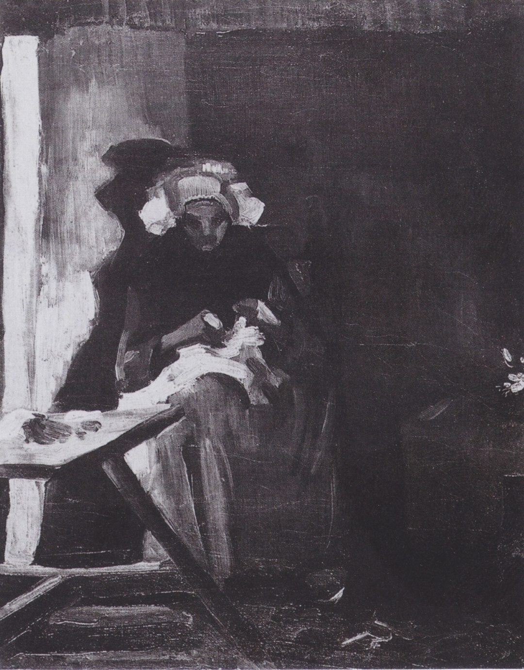 Campesina cosiendo, Van Gogh, 1885