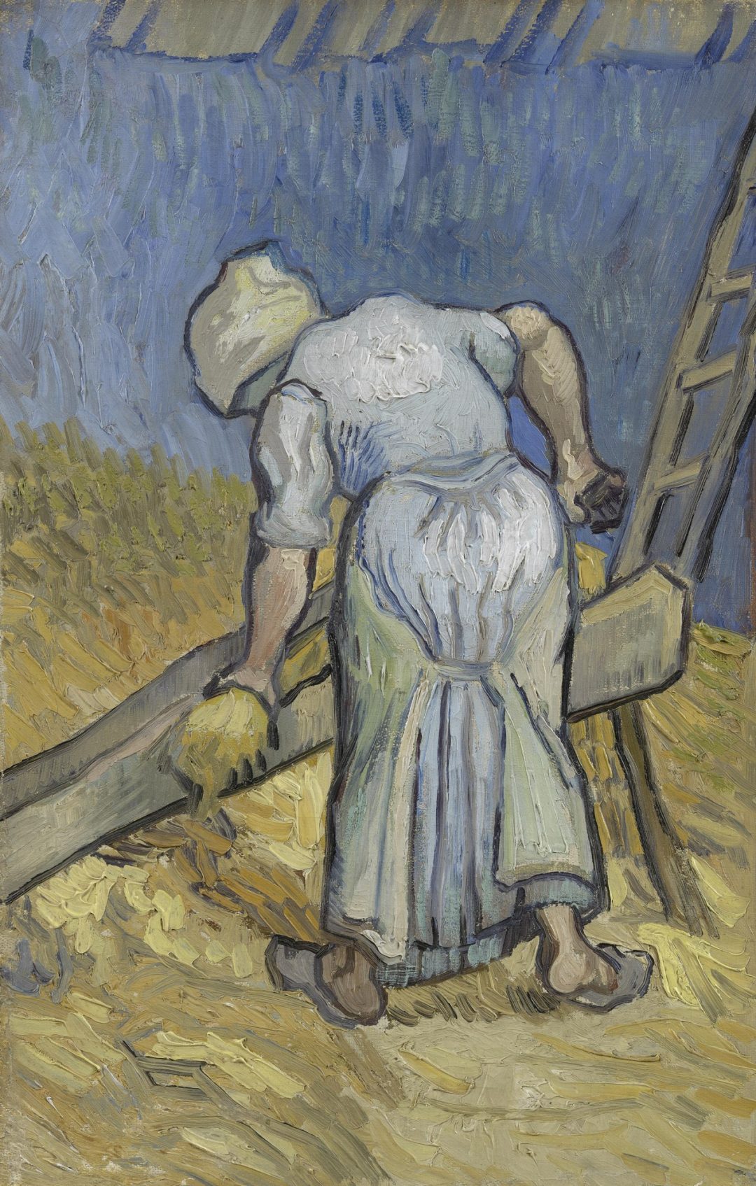 Campesina majando lino (según Millet), Vincent van Gogh, 1889, Museo Van Gogh