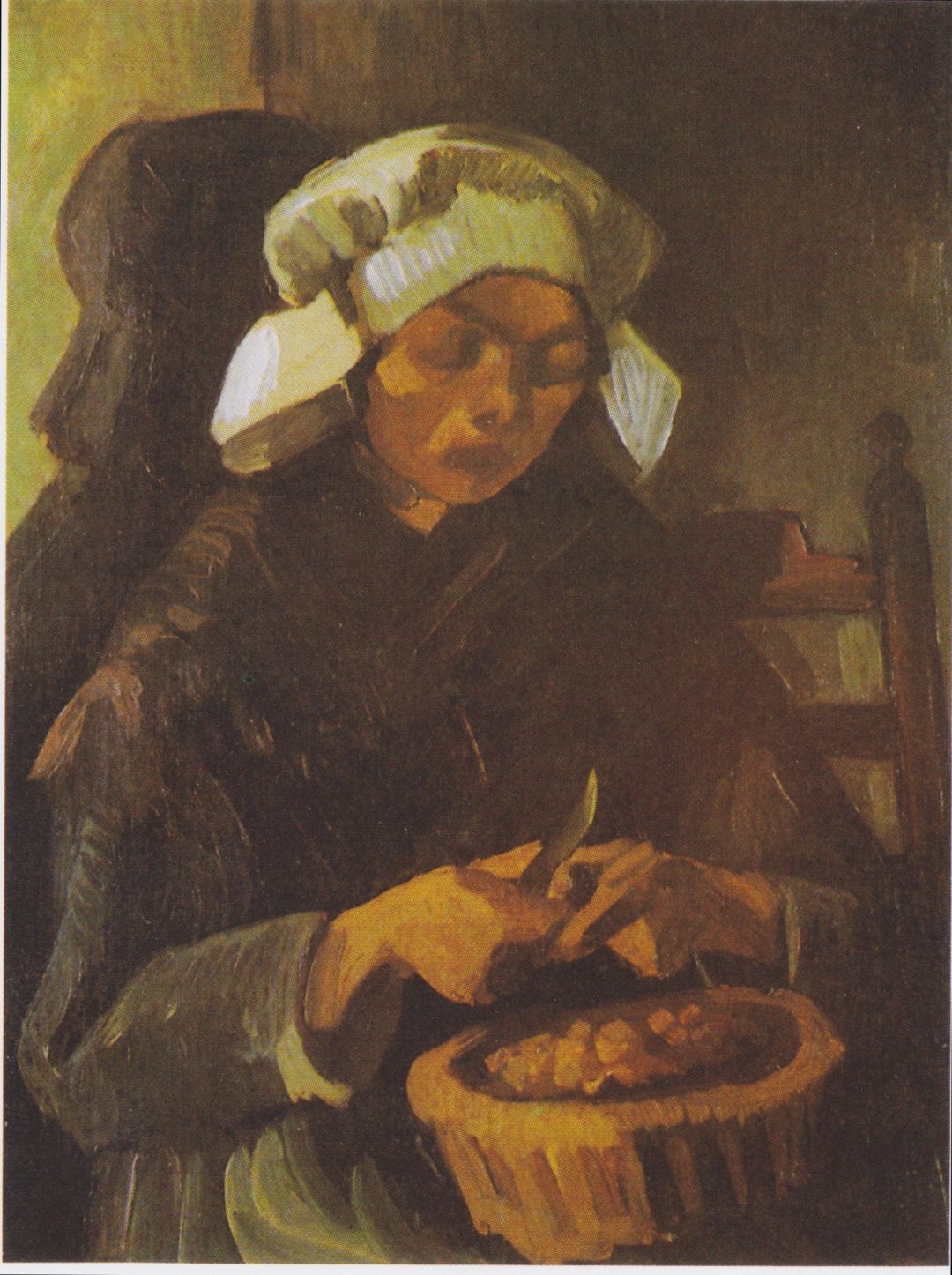 Campesina pelando patatas, Van Gogh, 1885