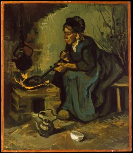Campesina sentada al fogón, de Van Gogh