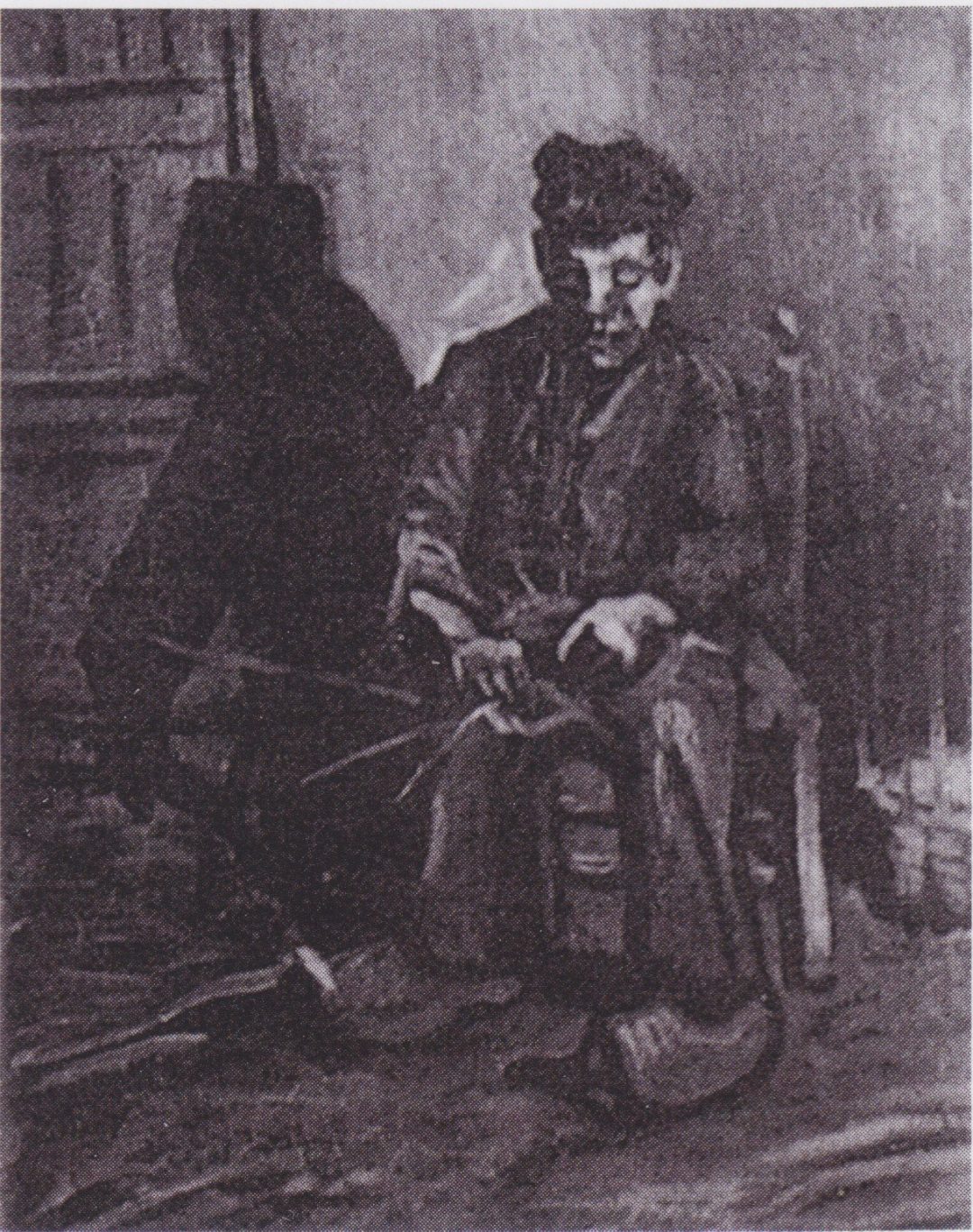 Campesino haciendo un cesto, de Van Gogh (Nuenen, 1885)