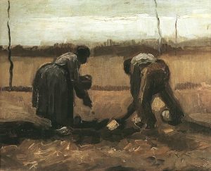 Campesino y campesina plantando patatas, de Van Gogh