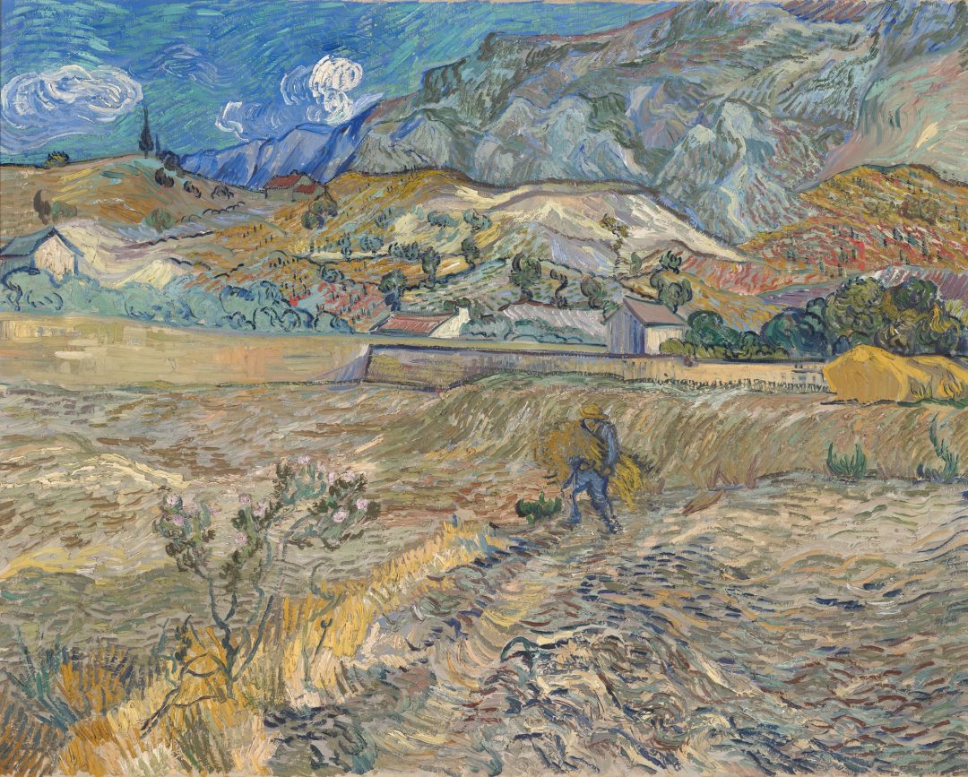 Campo cerrado con campesino, Vincent van Gogh, 1889, Museo de Arte de Indianápolis